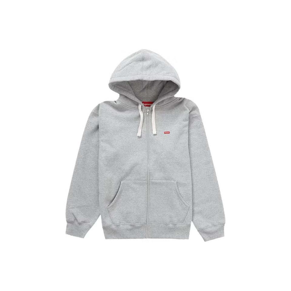 Sudaderas Supreme Small Box Drawcord Zip Up Hooded Gris | Supreme 370ZG